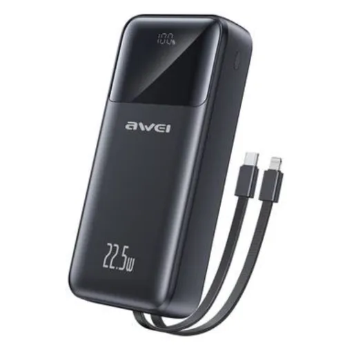 AWEI P106K 10000mAh – 22.5W 5-in-1 Fast Charging Power Bank ( Black )