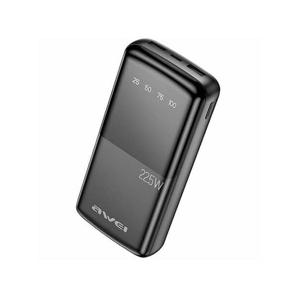 AWEI P13K 20,000mAh – 22.5W PD & QC Super Fast Charging Power Bank ( Black )