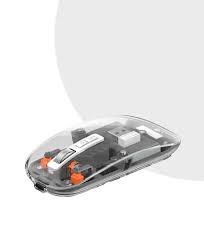 WiWU WM105 Crystal Magnetic Wireless Mouse – Transparent Triple-Mode Mouse ( Black, Blue )