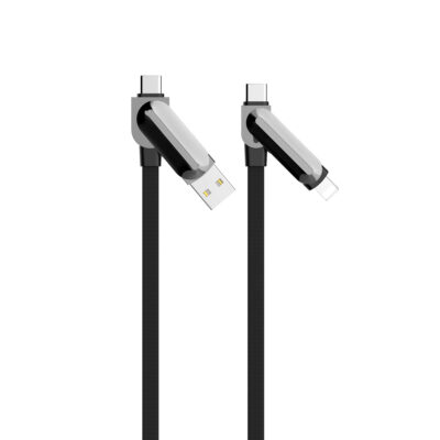 LDNIO LC25 100W - 4-in-1 Fast Charging Cable (Black, Silver)