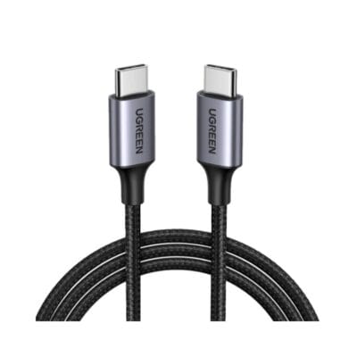 Buy the UGREEN US261 60W USB-C to USB-C Braided Cable (1M) in Bangladesh. Enjoy fast 3A PD charging, a durable nylon build, and high-speed data sync!