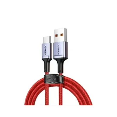 Buy the UGREEN US505 6A USB to Type-C Aluminium Alloy Cable (1M) in Bangladesh. Enjoy massive 6A fast charging, a durable red build, and stable data sync!