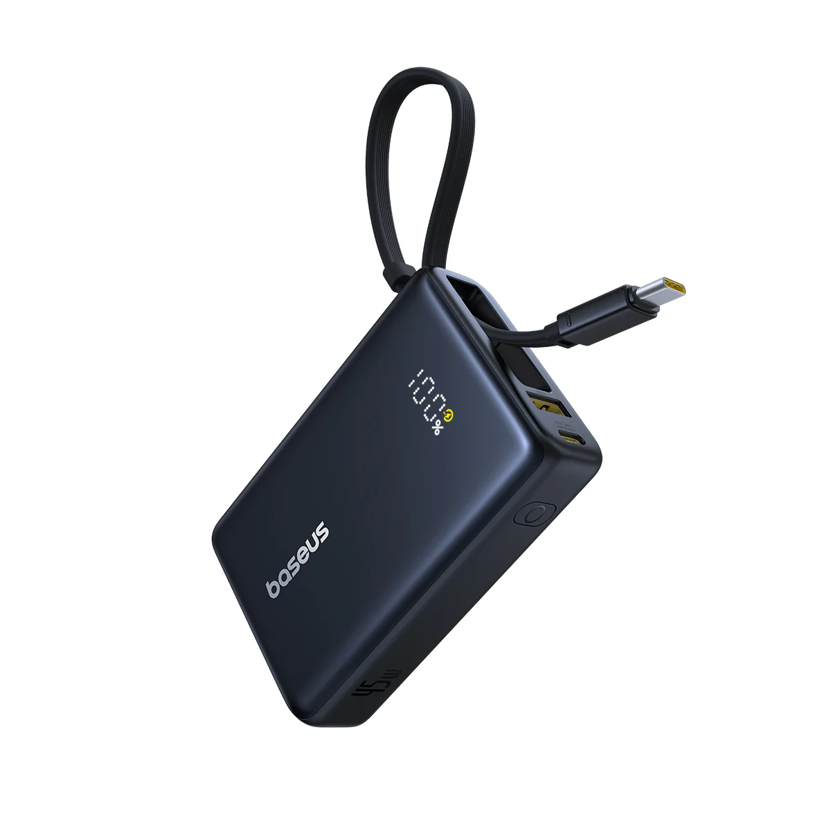 Baseus PicoGo Pro 10000mAh 22.5W Fast Charging Powerbank - Inbuilt USB-C & Lightning Cable (Black)