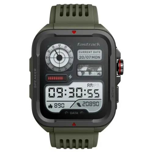 Fastrack Active 1.69 HD Display Bluetooth Calling Smart Watch (Black,Green)1