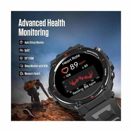 Fastrack Smart Xtreme Pro 1.43" AMOLED Bluetooth Calling Smart Watch (Black) - Image 2