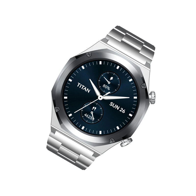 Titan Maestro 1.43" Super AMOLED Stainless Steel Bluetooth Calling Smart Watch (Steel+Gun,Steel,Gold) - Image 2